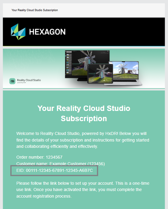 RCS Subscription Email